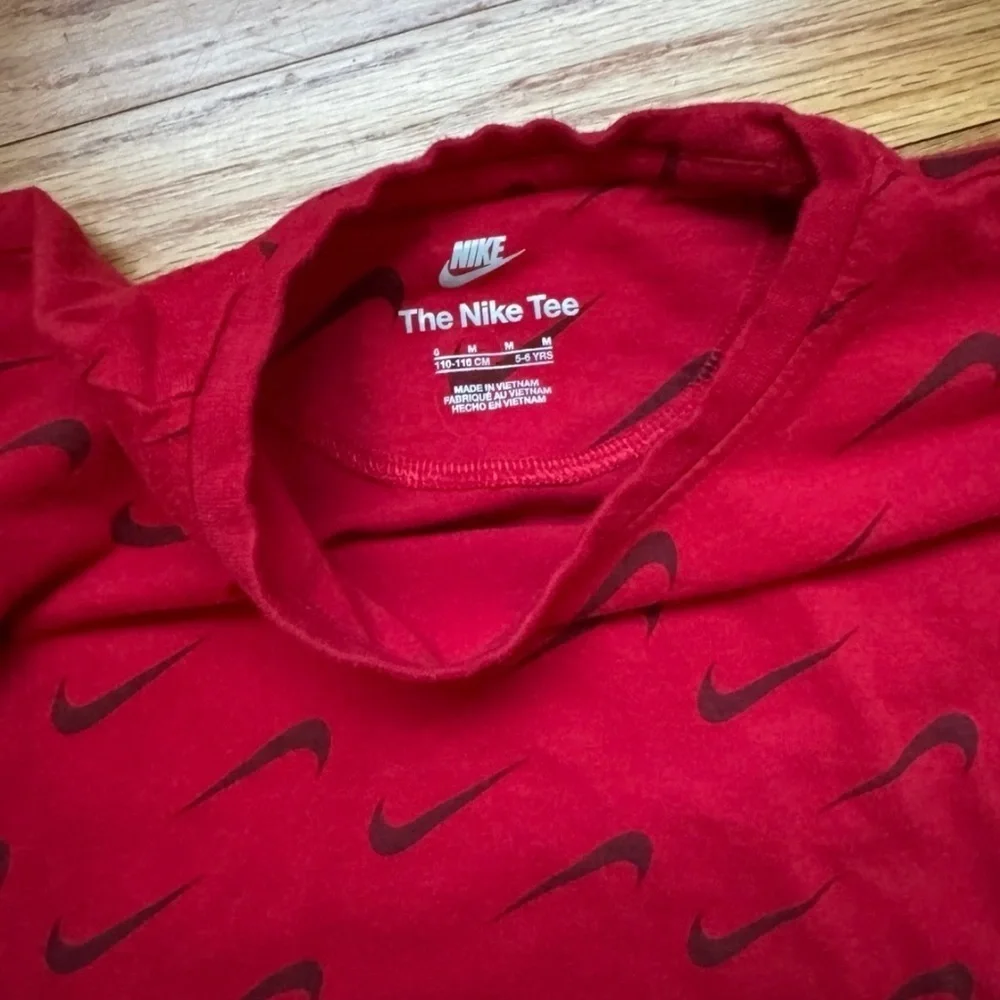 Nike Black and Red Short Sleeve Tees with All-Over Logo